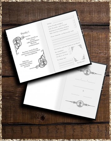 Gästebuch Hochzeit - tiefschwarz weiß Yggdrasil